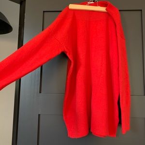 Anthropology red off the shoulder sweater dress